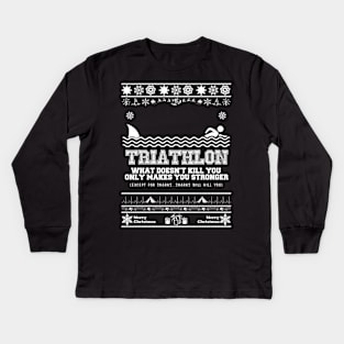 Merry Christmas TRIATHLON Kids Long Sleeve T-Shirt